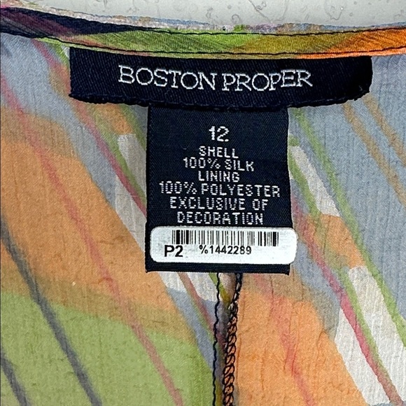 Boston Proper 100% Silk Sheer V Neck Blouse with V Neck Camisole Top Size 12 - Picture 11 of 16